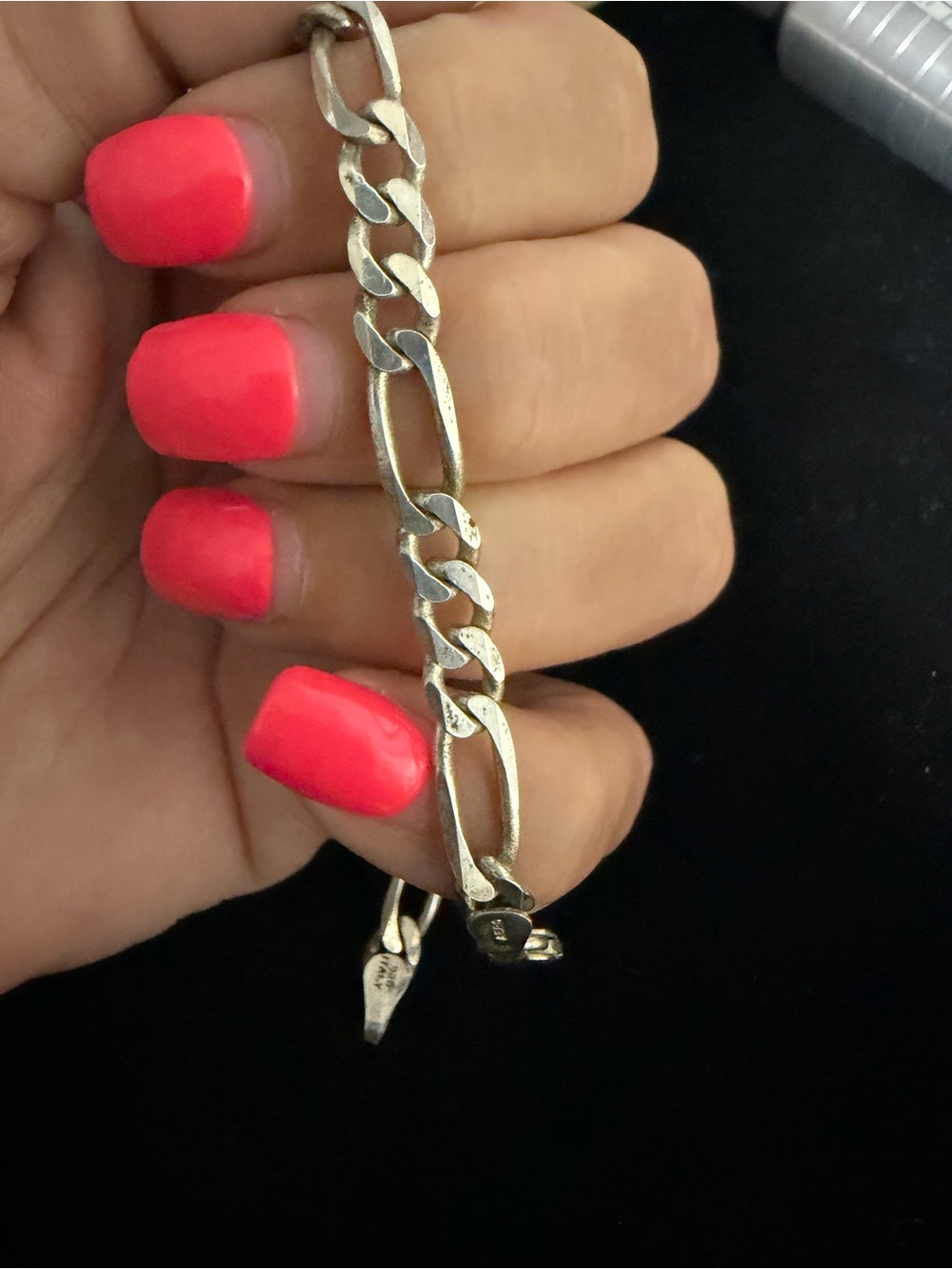 925 Sterling silver FIGARO link vintage bracelet